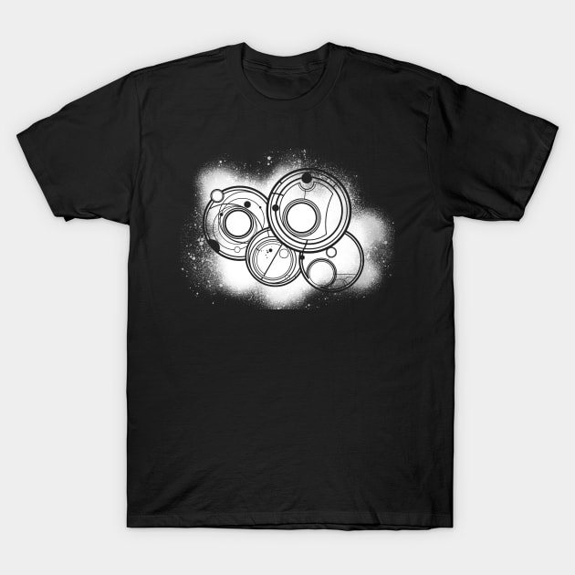 Gallifreyan Symbols Spray Paint (White) T-Shirt by Circulartz